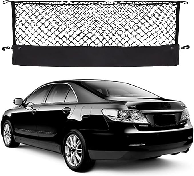 Envelope Style Cargo Net Compatible with Toyota Camry Upgraded 2018-2026 New 2026 2025 2024 2023 2022 2021 2020 2019 2018 Trunk Car Rear Tailgate Touring Netting