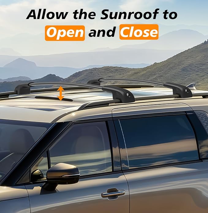 300lbs Roof Rack Cross Bars Compatible with 2022 2023 2024 2025 2026 KIA Carnival & Carnival Hybrid, Heavy Duty Aluminum Roof Rails Crossbars Cargo Bars Canoe Rooftop Black Carrier Luggage.