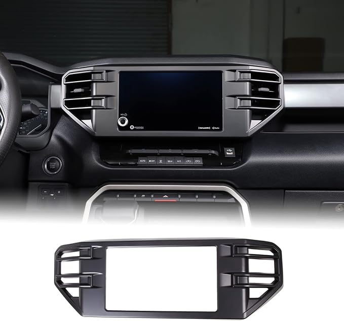 Aunginsy Center Console Air Outlet Trim Cover Compatible with Toyota Tundra/Sequoia 2022-2026, Air Conditioning A/C Vent Panel Large Frame Protective Cover Decorator ABS Accessories, For 8-inch Screen