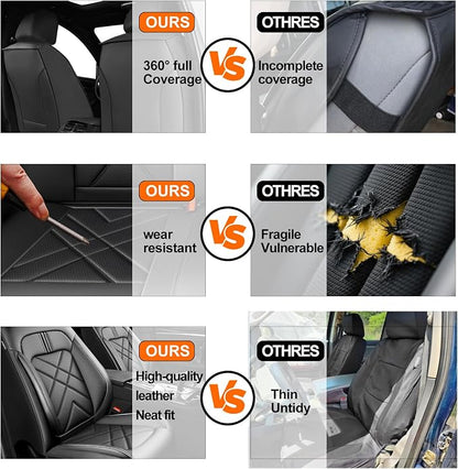 Blazer Car Seat Covers Fit for Chevrolet/Chevy Blazer 2019-2026, Full Coverage Leather Waterproof Breathable Seat Covers, Automotive Seat Protectors, Airbag Compatible, (2 Front Seats, Black)