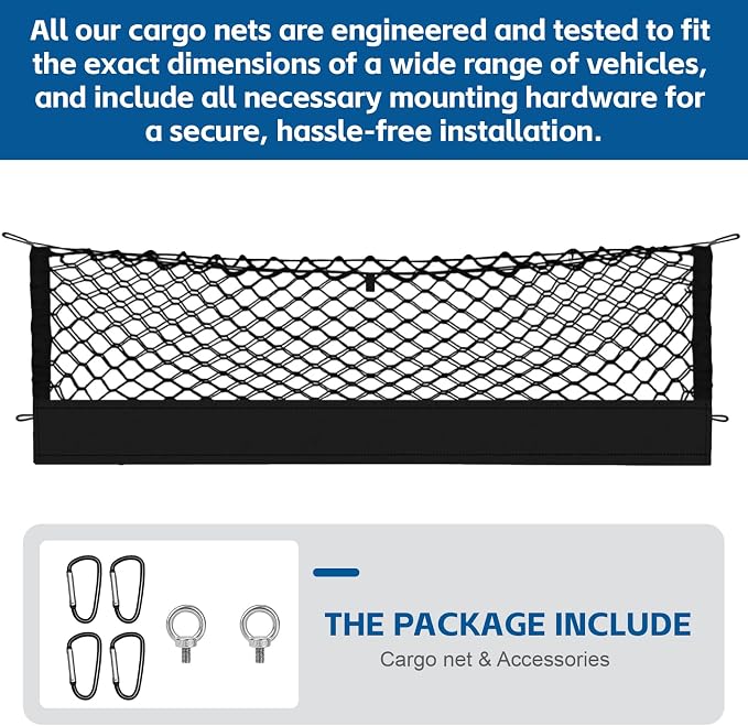 Truck Bed Cargo Net Truck Netting Custom Fit for Jeep Gladiator 2025 2026-2020 Pickup Tailgate Organizer Net Heavy-Duty Elastic Truck Storage Grocery Mesh Net-Envelope Style