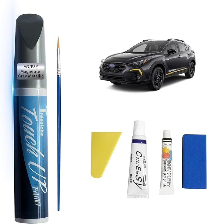 M3/P8Y Magnetite Gray Metallic Touch Up Paint for SUBARU Exact Match, Car Paint Scratch Repair kit, 2 in 1 Scratch Remover Pen with Color-Matched Rapid Drying of Paint Coating