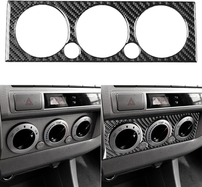 NVCNX Real Premium Carbon Fiber for Toyota 2nd Gen Tacoma Accessories 2005-2015 2006 2007 2008 2009 2010 2011 2012 2013 2014 Car Dash AC Climate Control Panel Cover Interior Trim Sticker Decal 1PC