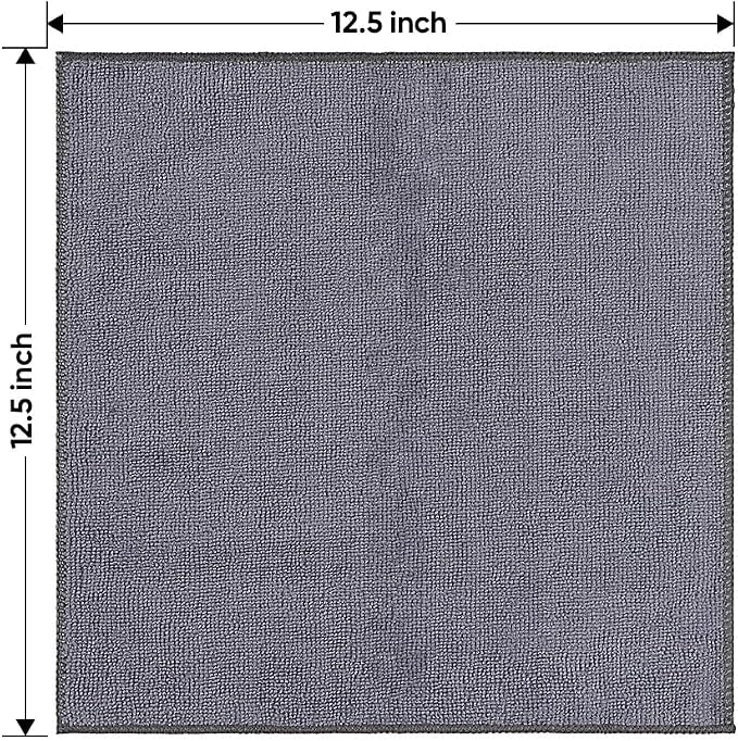 HOMEXCEL Grey Microfiber Cleaning Cloth 200 Pack, 11.5 x 11.5 inch Bulk Shop Towels | Reusable Cleaning Rags for Cars, Kitchen, Window, Garage and House, Ultra Absorbent, Lint Free, Streak Free