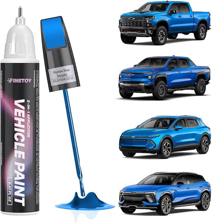 GJV/WA121J Riptide Blue Metallic Touch Up Paint for Chevrolet, Car Scratch Repair Paint Kit with 2 in 1 Brush and Pen Nip, Exact-Match & Quick Drying Design for Chips and Nicks