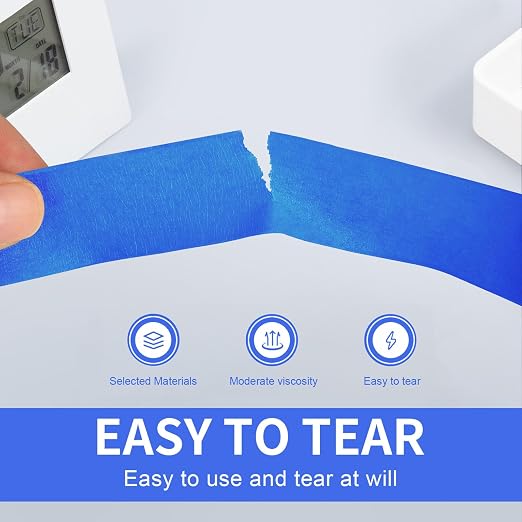 Painters Tape 2 Inch Wide, 4 Rolls Blue Masking Tape, 2 Inches x 55 Yards x 4 Rolls, 220 Yards in Total