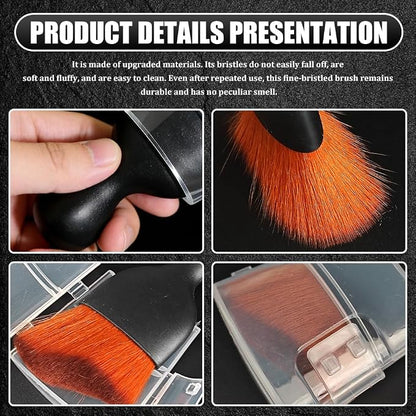 Car Detailing Brushes, Car Cleaning Brush, Auto Interior Soft Bristles Curved Cleaning Brush, Auto Detailing Dusting Tool Universal for Dashboard Air Conditioner Vent Computer (Black Brown)