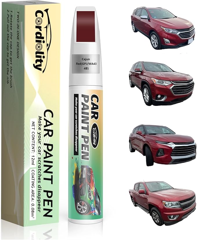 Car Touch Up Paint Cajun Red(GPJ/WA434B) for Chevrolet, Color Accurate Car Scratch Repair Remover Pen Fix Auto Paint Chips and Nicks