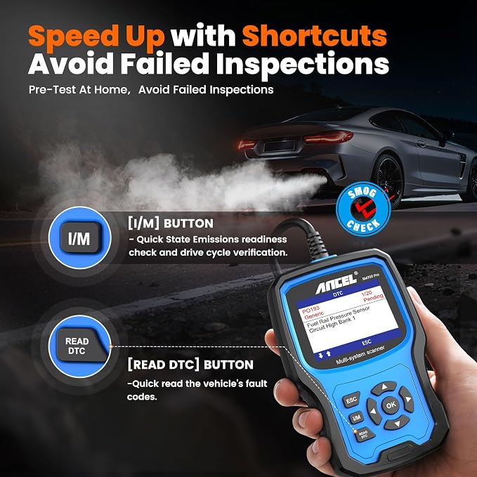 ANCEL BM700 PRO Fit for BMW Scanner - Battery Registration Tool, Code Reader for BMW/Mini/RR, Advanced OBD2 Scanner Auto V-I-N, Full System Diagnostic for BMW Scan Tool with All Reset Services (Blue)