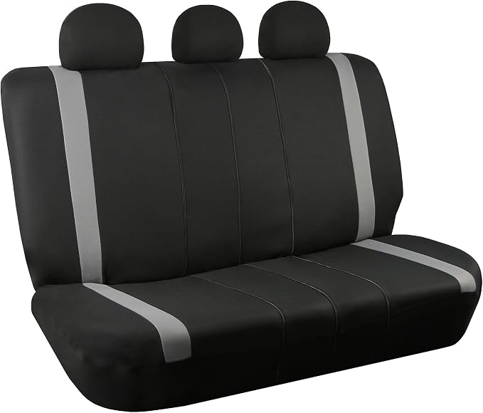 FH Group Car Back Seat Cover, Gray Cloth - Universal Fit Rear Seat with Rear Split Bench, Seat Protector for Dogs and Kids, Interior Accessories for SUV, Sedan and Van
