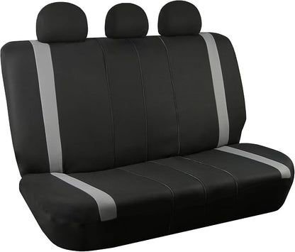 FH Group Car Back Seat Cover, Gray Cloth - Universal Fit Rear Seat with Rear Split Bench, Seat Protector for Dogs and Kids, Interior Accessories for SUV, Sedan and Van