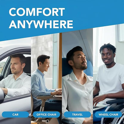CORRIDOR Genuine Leather Seat Cushion for Car - Handmade - Relieve Hip, Pressure and Sciatica Pain - Ideal for Lower Back Pain - for Office Chair and Car Seat (Off White, Cushion)