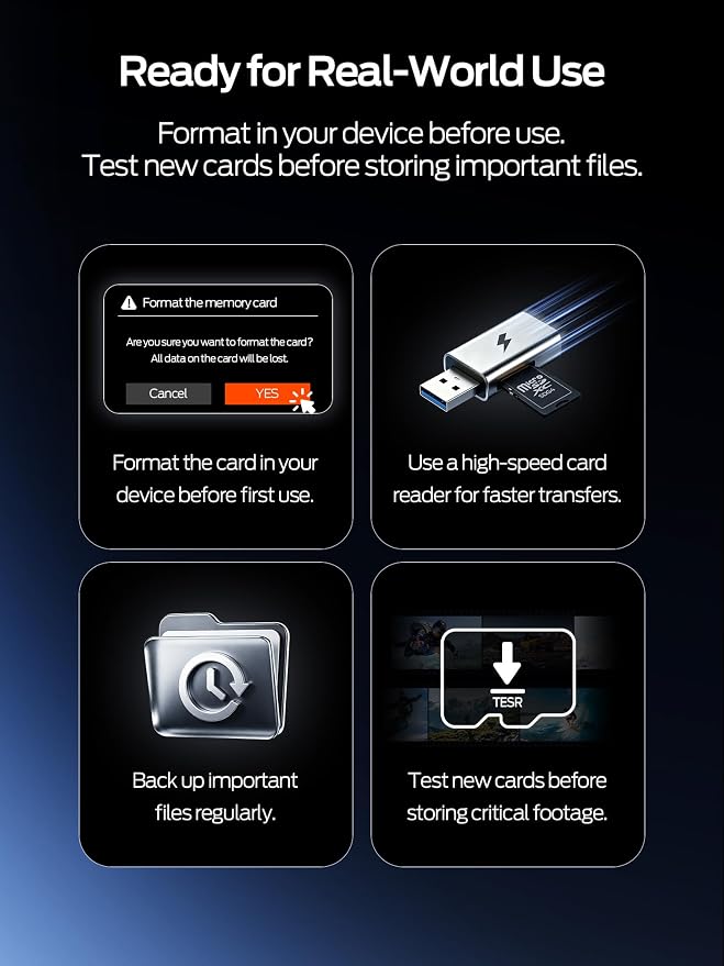 MOVE SPEED 256GB Professional microSDXC Memory Card, U3 V30 A2, Up to 170MB/s Read, 4K UHD Recording, High-Speed TF Card for Cameras, Drones, Dash Cams, Android & Handheld Gaming