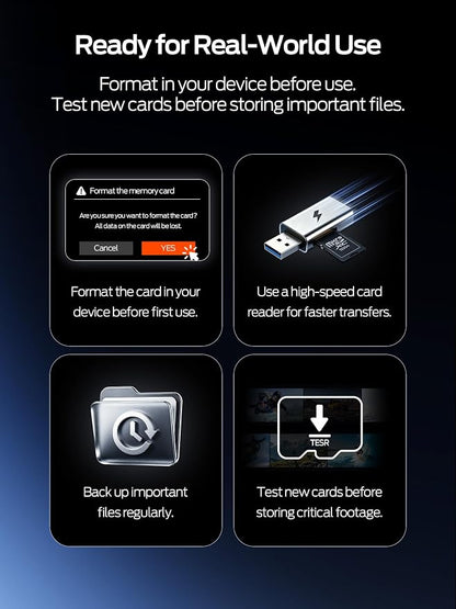 MOVE SPEED 256GB Professional microSDXC Memory Card, U3 V30 A2, Up to 170MB/s Read, 4K UHD Recording, High-Speed TF Card for Cameras, Drones, Dash Cams, Android & Handheld Gaming