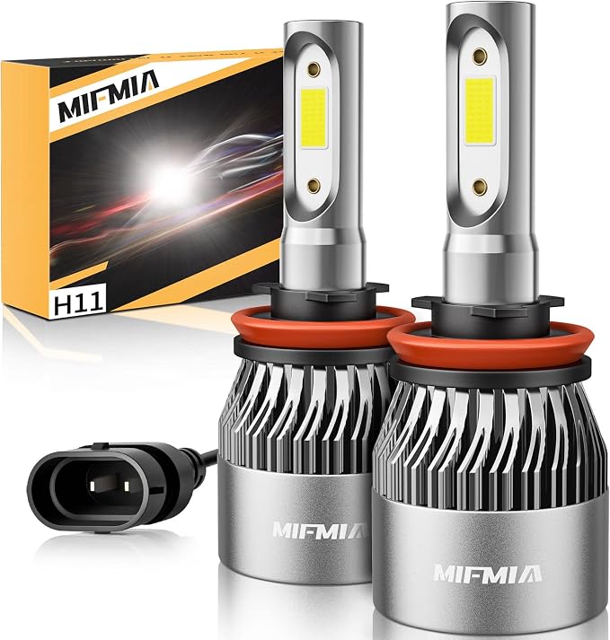 𝖧𝟪/𝖧𝟫/𝖧𝟣𝟣 Bulbs 6500K White 800% Brightness 40000LM, Non-Polarity Plug and Play with Fan, IP68 Waterproof Off-Road Lights, Pack of 2