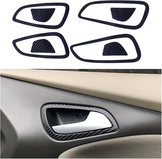 Qizm 1Set Carbon Fiber Grain Interior Gear Panel Window Control Switch Sticker Kit Fit for Ford Focus 2012-2014 LHD