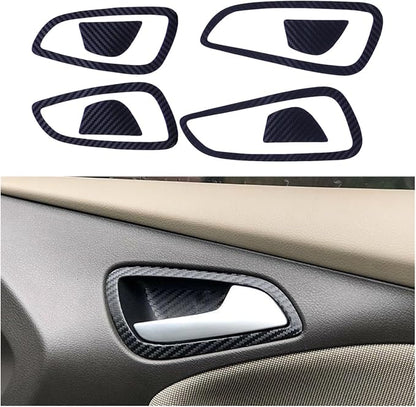 Qizm 1Set Carbon Fiber Grain Interior Gear Panel Window Control Switch Sticker Kit Fit for Ford Focus 2012-2014 LHD