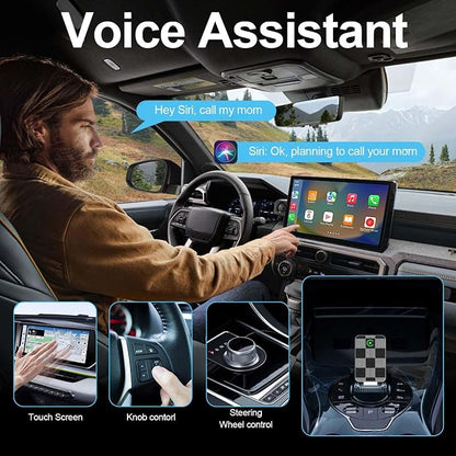 Carplay Wireless Adapter for Lincoln Nautilus 2018 2019 2020 2021 2022 2023 2024 2025, Wireless CarPlay Adapter Upgrade 2 in 1 Box Convert Car, Fast Stable Connection,Silver-A