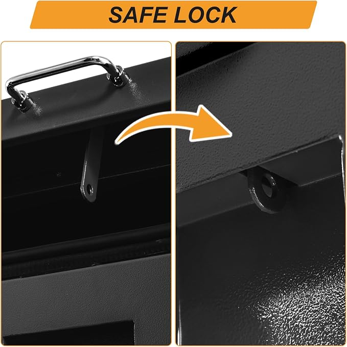 36" Truck Tool Box,Heacy Duty Metal Storage Organizer with Strong locking tongue,Trailer Tongue Box with Safe Hinge, for Truck,Pickup,RV,Garage,Best gift for family and friend,Black Power Coating