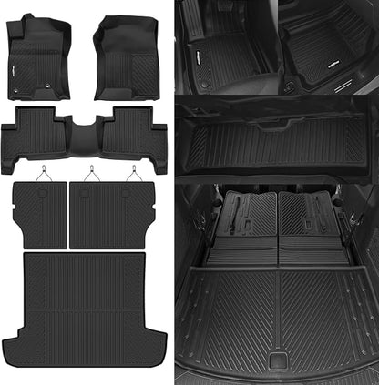 Floor Mats for 2003-2009 Toyota 4Runner, Trunk Mat and Backrest Mat All Weather TPE Protector for Toyota 4Runner Accessories