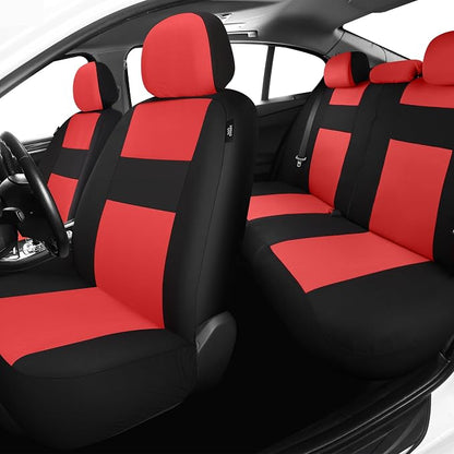 VarCozy Seat Covers for Car Front Pair, Breathable Cloth Front Car Seat Covers, Universal Cloth Seat Covers for SUV Sedan Van, Automotive Interior Covers, Airbag Compatible