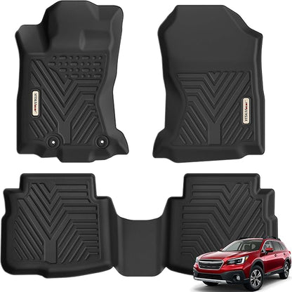 YITAMOTOR Floor Mats Fit for 2020-2025 Subaru Outback/Legacy, TPE All-Weather Custom Fit Floor Liners, Durable Anti-Slip Accessories, 1st & 2nd Row, Black