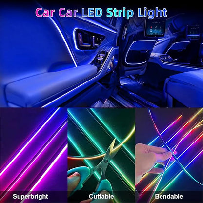 Acrylic Interior Car LED Strip Light, Dreamcolor 10-in-1 RGB Ambient Lighting with APP, 16 Million Colors 175in 600LED Music Sync Lights for Night Driving, Home, Camping & Gift Decor