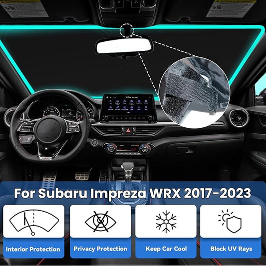 Windshield Sun Shade for 2017-2023 Subaru Impreza WRX/STI | Front Window Sun Visor Protector & Heat Shield, 240T Sunshade Protection Blocks UV Rays Keep Your Car Cooler