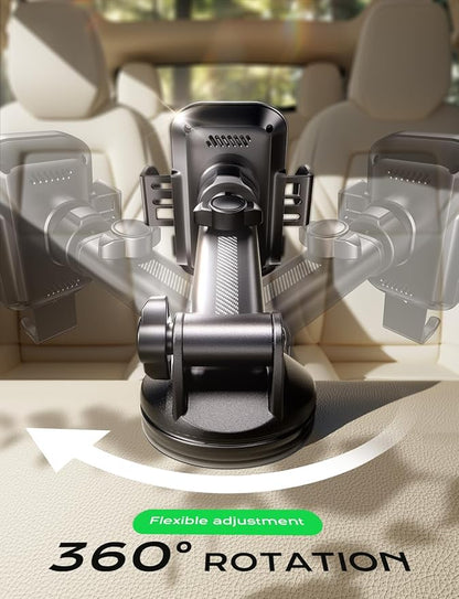 Wireless Car Charger,15W Fast Charging Auto Clamping Phone Holders for Your Car Compatible with iPhone 16/15/14/13, for Samsung Galaxy S24 Ultra S23 S22 S21, S20, S10+, Black