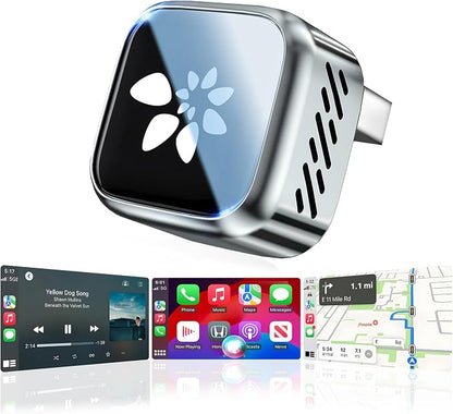 2026 Upgraded Wireless CarPlay Adapter, 2-in-1 Mini CarPlay Adapter for iPhone & Android, 3 Second Auto Stable Connection with Zero Latency, Plug & Play for 2016+ Cars with USB-A/USB-C Ports