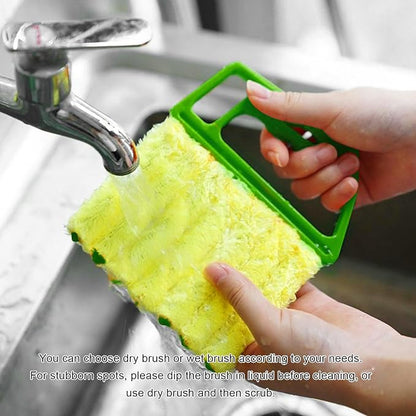 2 PCS Blind Cleaner Duster Tool, 7 Finger Handheld Duster Window Shutters Dusting Cleaner Brush, Washable Mini Blinds Dust Cleaning Tools for Car Air Conditioner Vent (Blue+Green)
