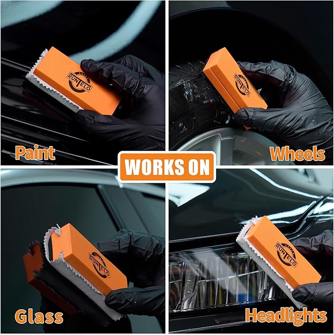 6PCS Ceramic Applicator Sponge Blocks with Suede Coating & Ergonomic Grip – Premium Car Detailing Kit for Ceramic Coating, Nano Coat, Wax & Paint Protection – Reusable & Scratch-Free Design