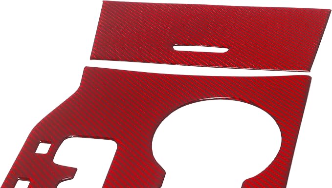 YOCTM for Jeep Grand Cherokee Shift Panel Cover Red Carbon Fiber Shifter Trim fit Grand Cherokee 2011 2012 2013 Interior Accessories Shift Knob Panel Decoration (Red 2011-2013)