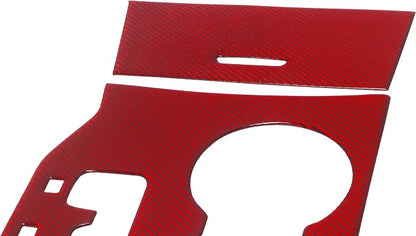 YOCTM for Jeep Grand Cherokee Shift Panel Cover Red Carbon Fiber Shifter Trim fit Grand Cherokee 2011 2012 2013 Interior Accessories Shift Knob Panel Decoration (Red 2011-2013)