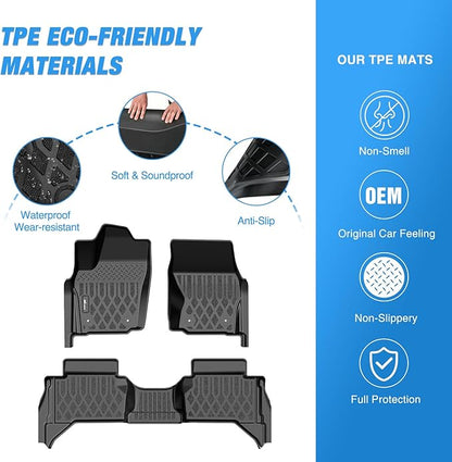 Nilight TPE Floor Mats for Toyota Tacoma 2024 2025 2026 Double Cab (Not for Hybrid) All Weather Custom Fit Heavy Duty Floor Liners