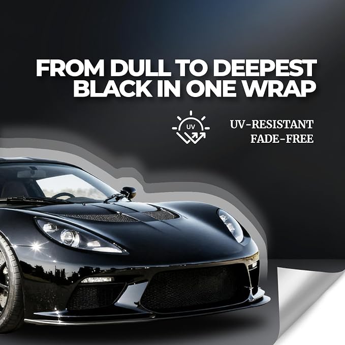 Rockrose Ultra Gloss TPU Black PPF Film for Car Paint Protection 24 in x 50FT Self-Healing, UV Protection, Scratch & Stain Resistant, Hydrophobic, Wet Installation, Strong Adhesive, 7.5 mil Thickness