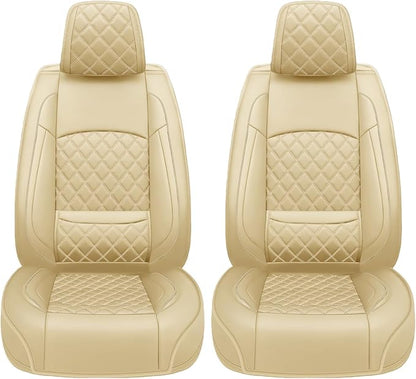 Car Seat Covers Compatible with Hyundai Tucson 2010-2025 2026- Full Set 5 Seats Luxury Leather All-Weather Seat Cushions & Protectors, Waterproof & Breathable, Airbag Compatible (Beige)