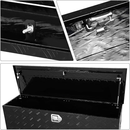 DNA MOTORING Truck Tool Box Lockable Storage Box, Truck Bed Tool Box Truck Bed Organizer Aluminum Truck Tool Boxes for Bed of Truck, w/Lock & Keys, 47"L X 15" W X 15" H Black, TBOX-T5-001-BK