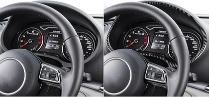 Real Premium Carbon Fiber Sticker Compatible with Audi A3 S3 RS3 8V 2013 2014 2015 2016 2017 2018 2019 Car Dashboard Speedometer Tachometer Decor Frame Auto Interior Accessories Decal Black