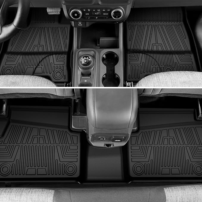 KUST Floor Mats Truck Bed Mat for 2022-2025 2026 Ford Maverick Accessories (Hybrid Only), All Weather Floor Liners & 4.5FT Bed Liner & Tailgate Mat, Full Set Truck Mats TPE Rubber, Raised Edge