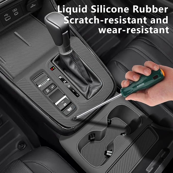 Temmis Center Console Silicone Cup Holder Kit for Honda CRV 2023-2026 (Gasoline & Hybrid), Insert Center Consel Electrostatic adsorption Cover for Honda CRV 2023-2026-Red