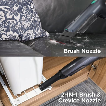 HAUSHOF Handheld Vacuum Cordless, 120W Brushless Motor, lightweight, Portable, Fast-Charging Hand Vac with 12000Pa Powerful Suction and Multifunctional Attachments, Ideal for Home, Office, Pet and Car