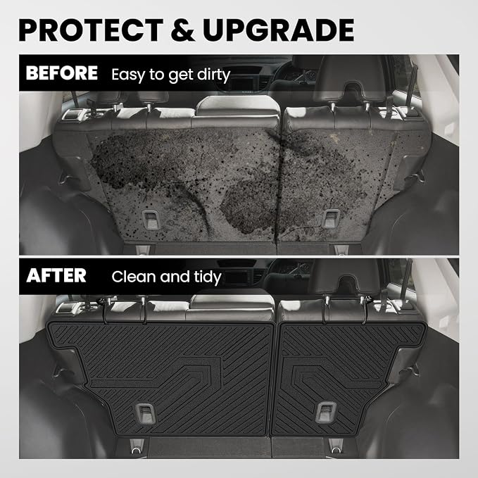LASFIT Rear Seat Back Protector for Honda CRV 2012-2016, All Weather TPE Pet Friendly Custom Fit CR-V Second Row Back Seat Cover Backseat Mat Liner Accessories, Black