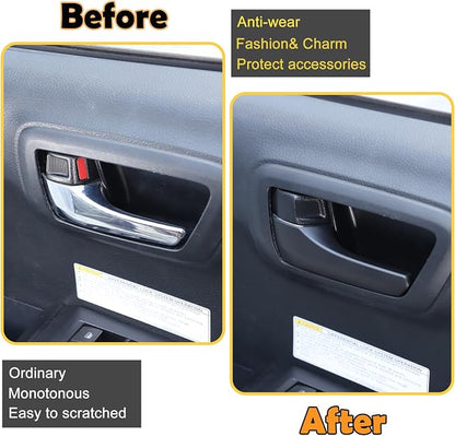 CHEAYAR Car Inner Door Handles Cover Trim Compatible with Toyota Tacoma 2016-2022, Auto Inner Door Handles Cover Interior Door Handles Protector Trim Decorate Covers Accessories (Matte Black)