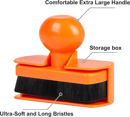 BABYSHEEP Tire Shine Applicator Brush - Extra Large Automotive Tire Dressing Applicator Brush with Storage Stand for Tire Detailing & Car Wash Kit, Black, 3.6 Inch Length (Orange)
