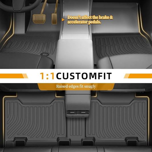 Floor Mats for Toyota RAV4 2013 2014 2015 2016 2017 2018, for RAV4 LE,XLE,XLE Premium,Adventure,TRD Off-Road Floor Mats(NOT for EV,Hybrid,Prime), 1st&2nd Row &Cargo Mat, TPE Non-Slip Car Accessories