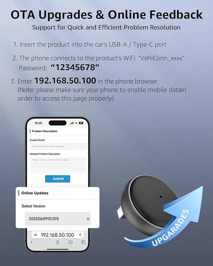 Wireless CarPlay Adapter, 2026 Upgraded Enhanced 50% Smaller, Convert Wired to CarPlay Wireless, Plug & Play Adapter, Fast Auto-Connect, No Latency, Compact Design for Apple iPhone iOS 10+