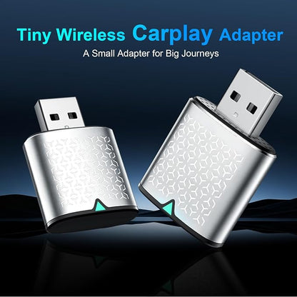 Mini Wireless Carplay Adapter for iPhone - Carplay Wireless Adapter Car Play Dongle Bluetooth, Compatible with iPhone iOS 10+, Stable & No Delay, Silver