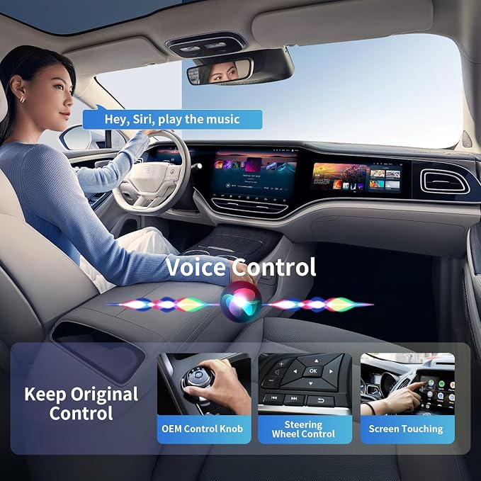 Wireless Carplay Adapter for Apple iPhone (2025 Upgraded), Convert Wired to Wireless Car Play Dongle, Mini USB Design with Extension Cable, Plug & Play Stable Connection for iOS 10+ for Car from 2016