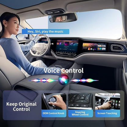 Wireless Carplay Adapter for Apple iPhone (2025 Upgraded), Convert Wired to Wireless Car Play Dongle, Mini USB Design with Extension Cable, Plug & Play Stable Connection for iOS 10+ for Car from 2016